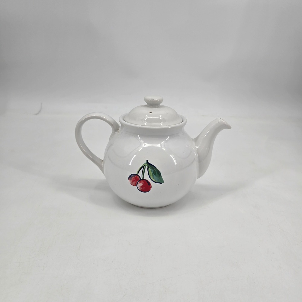 Corelle Coordinates Fruit Basket Cherry Stoneware Teapot Cottagecore Kitchen